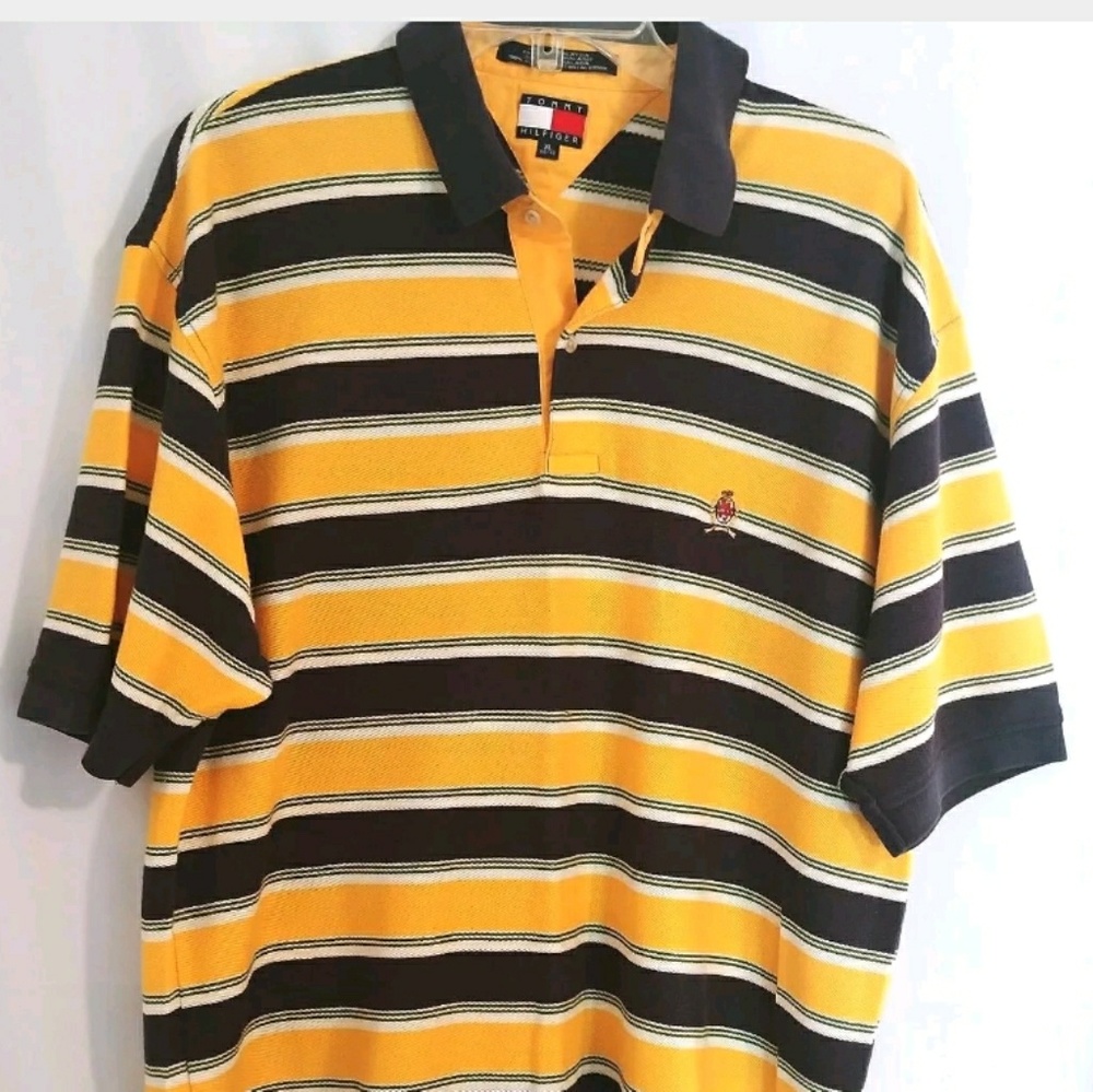 ✔Sold✔TOMMY HILFIGER STRIPED  POLO RUGBY SHIRT S